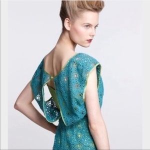 ANTHROPOLOGIE Tracy Reese Crochet Dress Jade